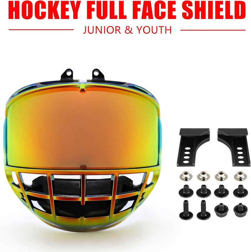 GY Hockey Full Shield Visor Junior Ice Hockey Helmet Full Face Protection Visor Youth Anti-Scratch/Anti-Fog - Image 5
